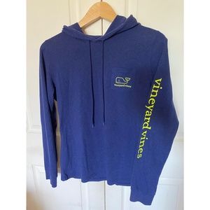 Vineyard Vines women’s whale long sleeve hoodie Tee Blue Size S